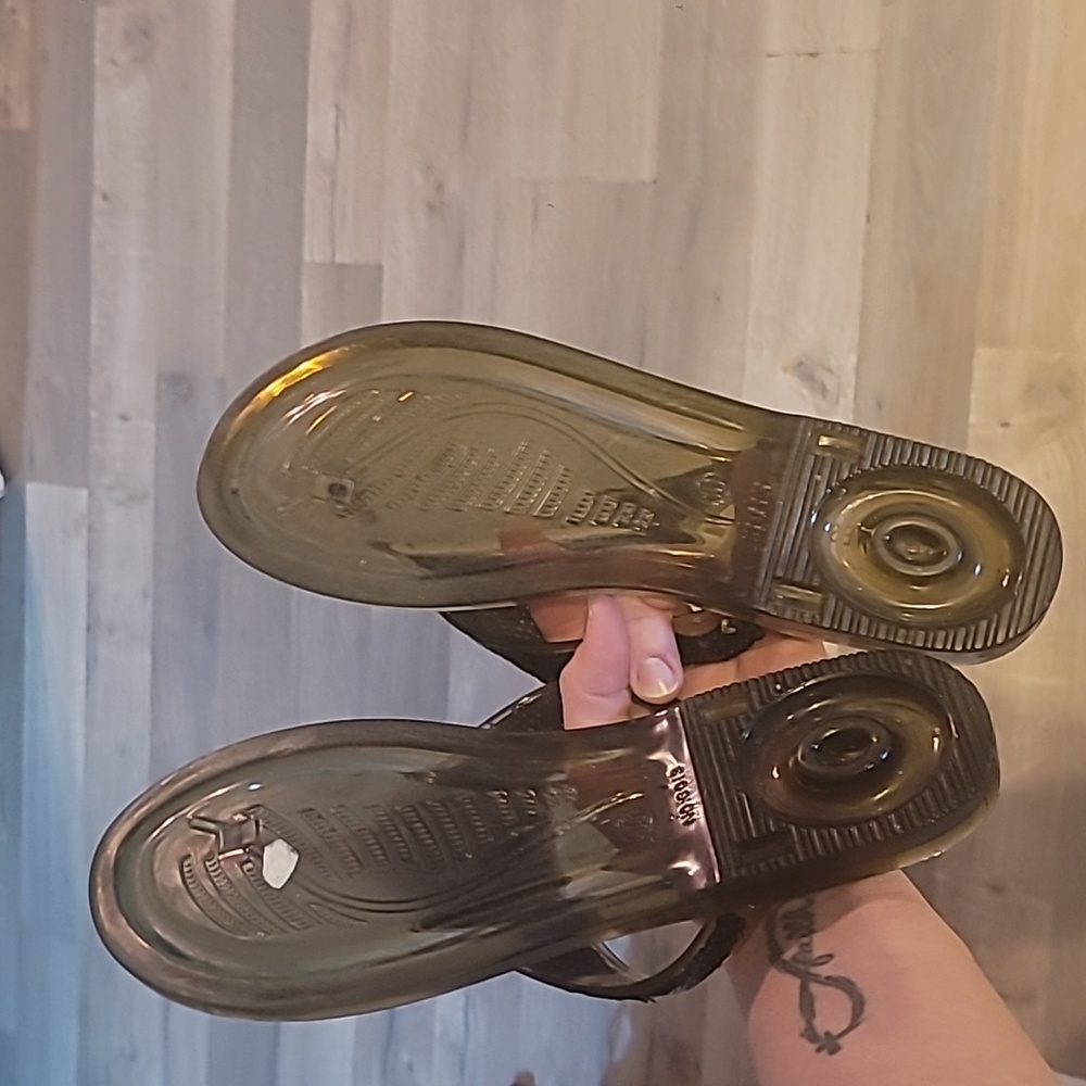 Nine West Black Jelly Sandals Thong Style Size 10 - Picture 4 of 5